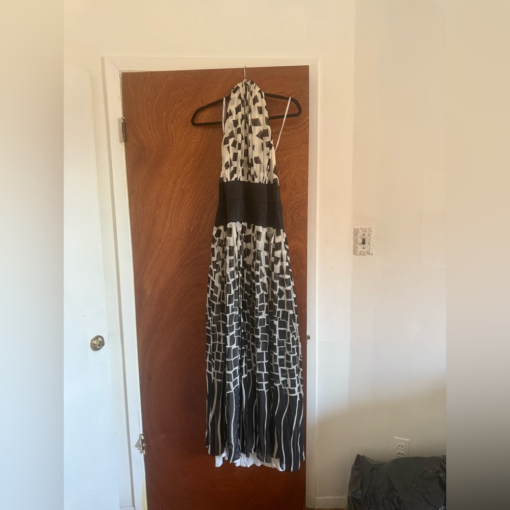 Black and White Halter Maxi Dress